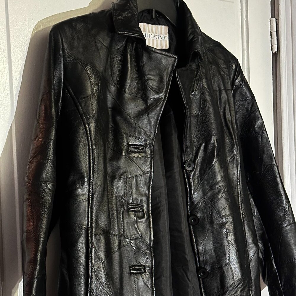 Vintage Patchwork Leather Jacket - image 2